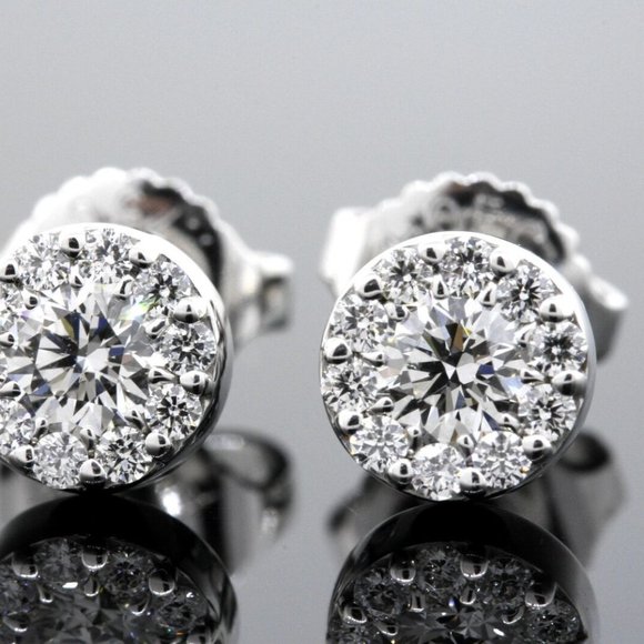 $3995 Authentic HOF HEARTS on FIRE Unisex 18K WG Diamond .50ct Stud Earrings - Picture 1 of 9